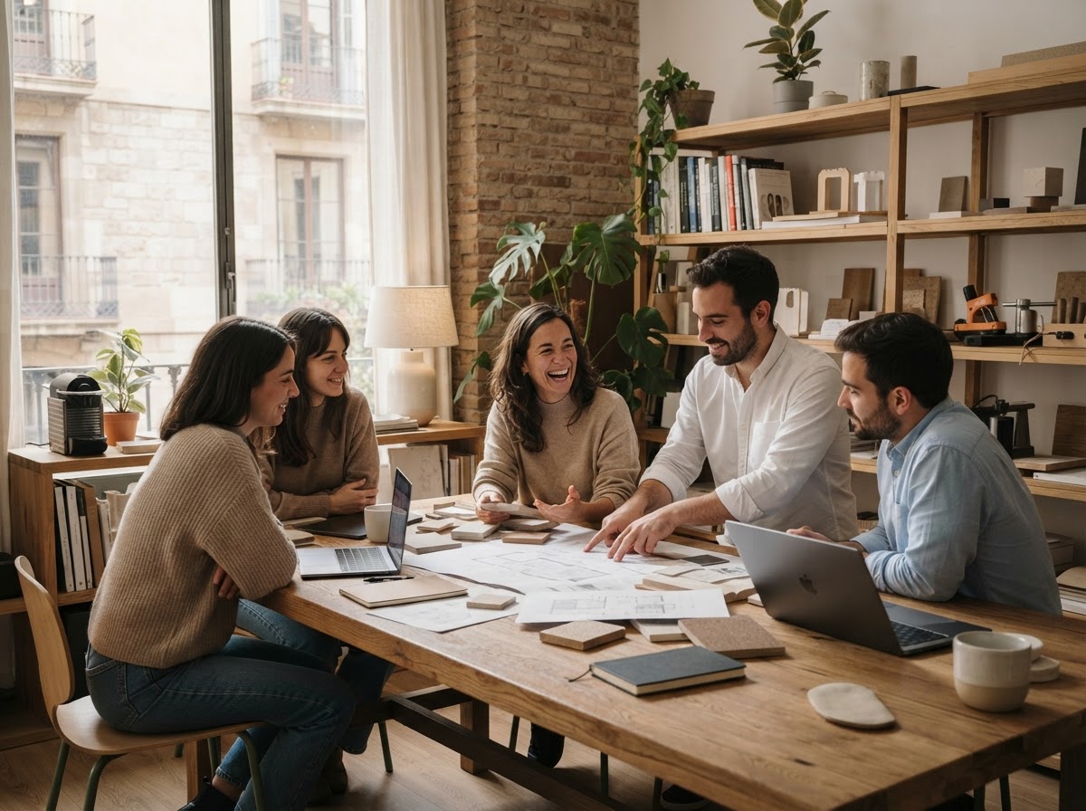 Nítido Truequial: equipo revisando indicadores financieros en una reunión de trabajo